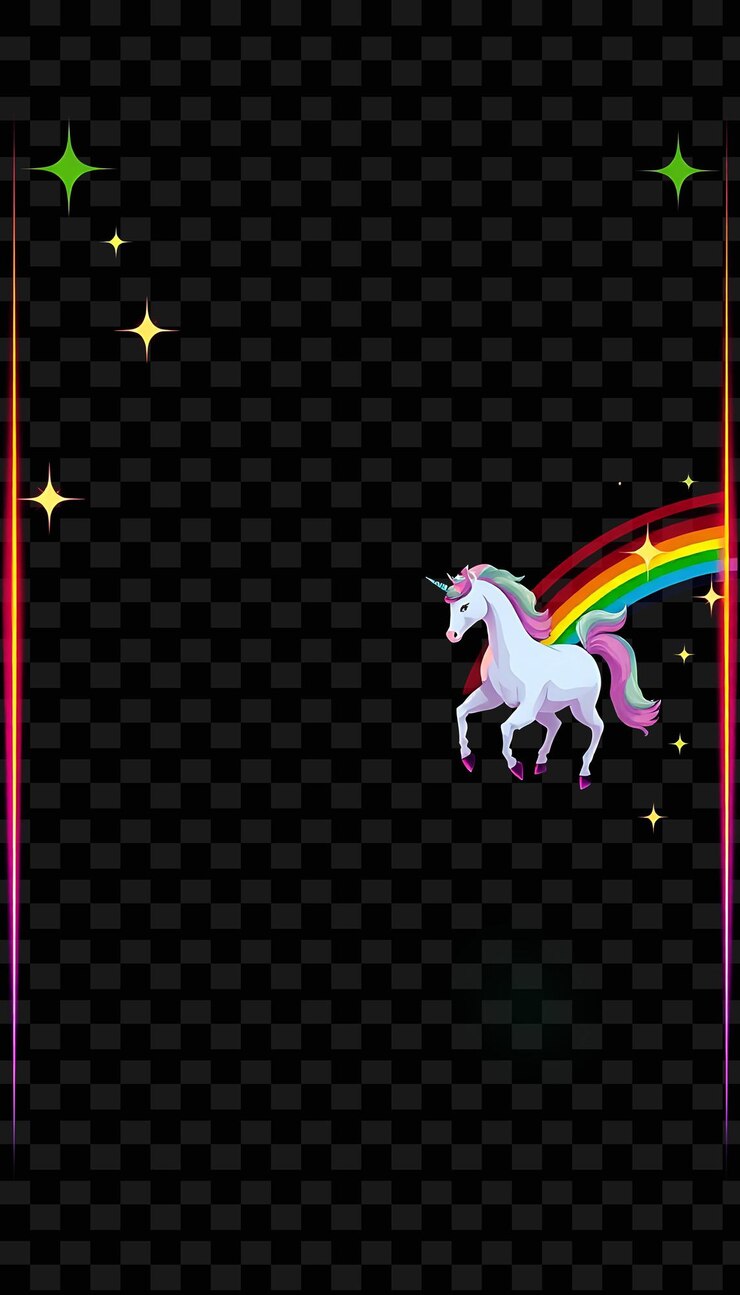 PSD the unicorn is a rainbow that is on the screen