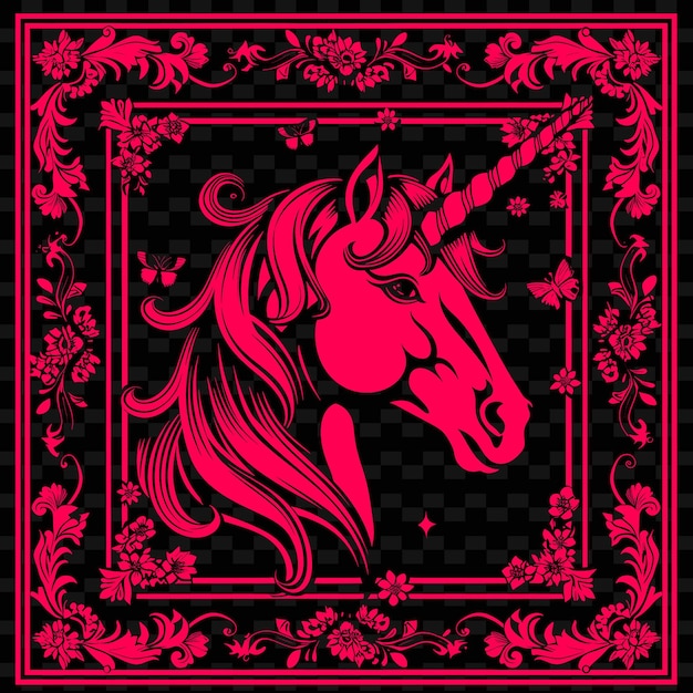 Unicorn line art с рогом и гривой для декораций в f creative outline scribble collections