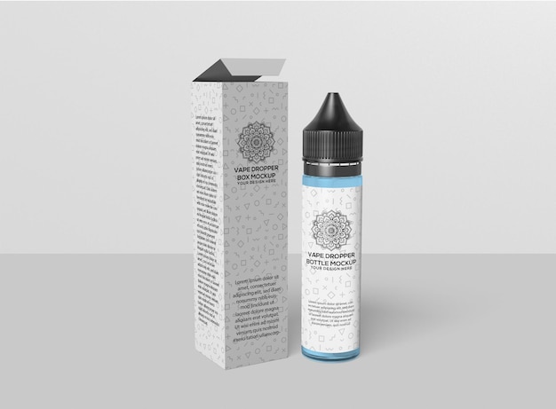 PSD mockup di flacone contagocce vape unicorno