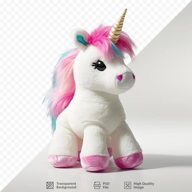 a unicorn with a pink mane and tail on it