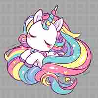 PSD a unicorn with a rainbow on its head and a rainbow on the top