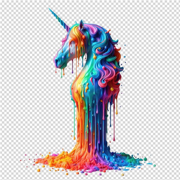 PSD a unicorn with a rainbow on its head