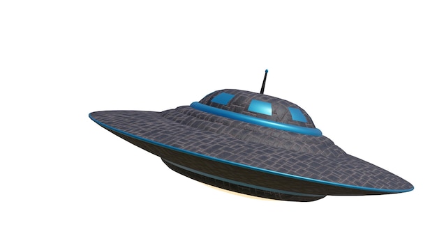 Unidentified Flying Object UFO 3d rendered animation of flying saucers on Transparent