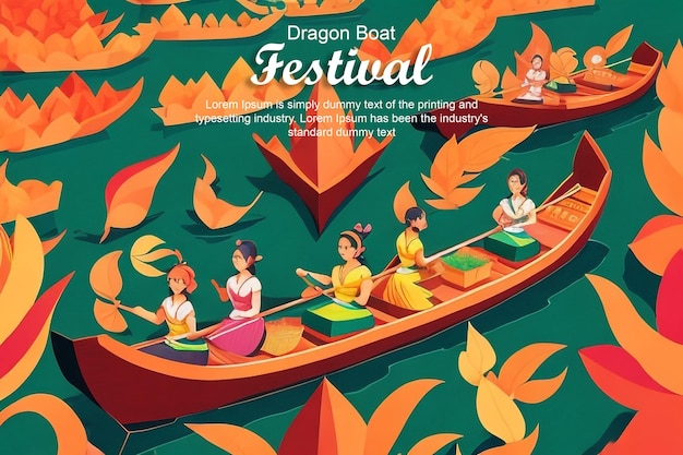 PSD uniek ontwerp voor dragon boat festival