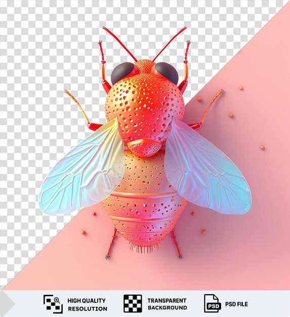 Unieke fruitvliegval op een roze achtergrond met transparante achtergrond png clipart png psd