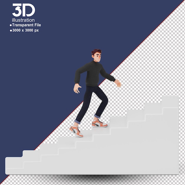 Unieke mannelijke 3D-karakter 3D-illustraties