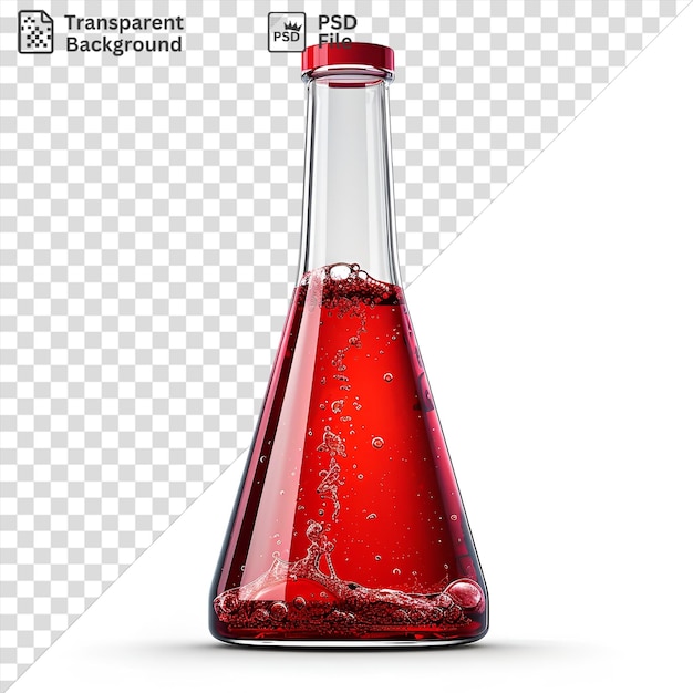 Unieke realistische fotografische chemisten chemische reacties gevangen in een glazen fles met een rode top