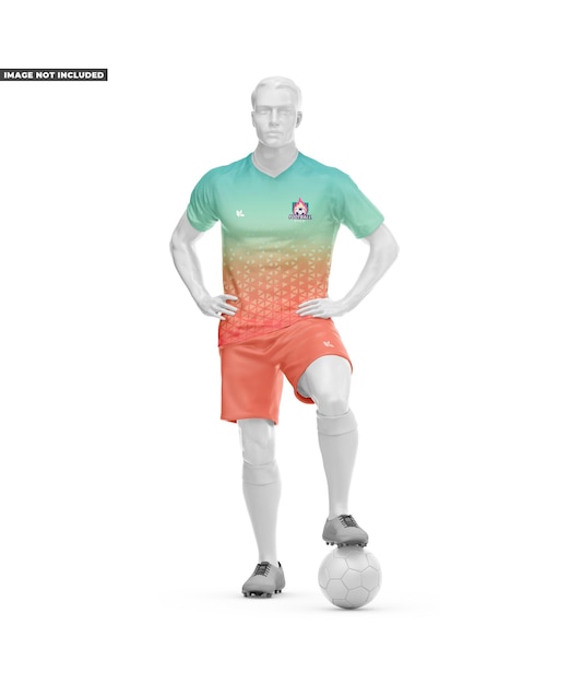 PSD uniform soccer vneck mockup - front view