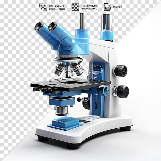 PSD unikalne realistyczne zdjęcia naukowców mikroskop na odosobnionym tle