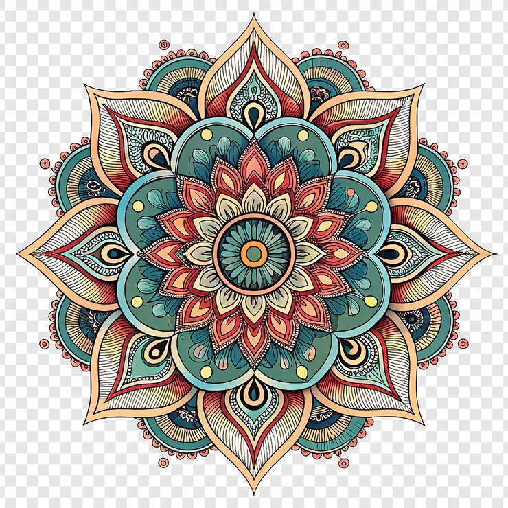 PSD unikalny ozdobny mandala tatuaż design odizolowany