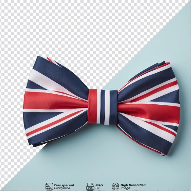 PSD union jack bow tie isolated on transparent background