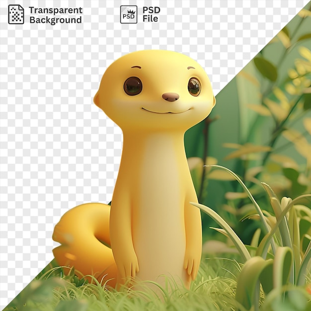 Unique 3d cartoon mongoose on the lookout for something to eat