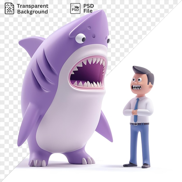 Unique 3d loan shark cartoon intimidating a debtor