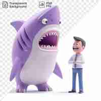 PSD unique 3d loan shark cartoon intimidating a debtor