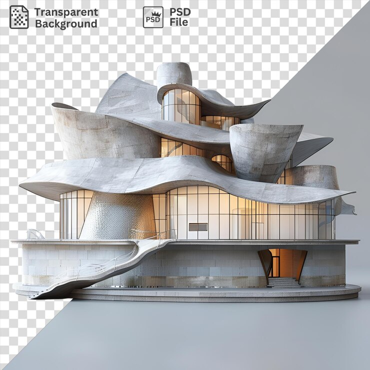 PSD unique 3d model of the guggenheim museum bilbao
