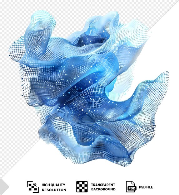 Unique abstract digital mesh vector symbol cybernetic blue on a isolated background