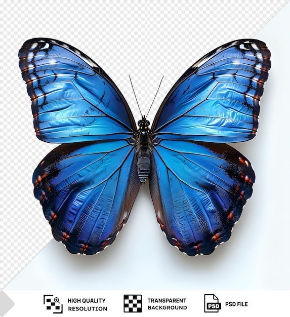 PSD unique blue morpho butterfly on a isolated background