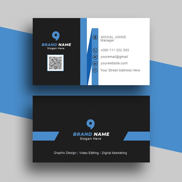 PSD unique corporate business card psd template