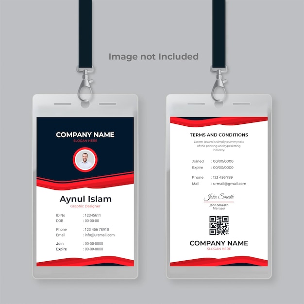 Unique and creative id card template design for company employee officer