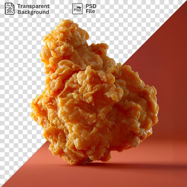 PSD unique crispy fried chicken on a red background