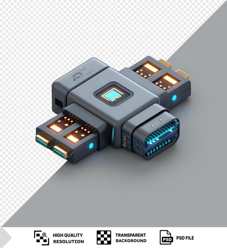 PSD unique displayport connectors in the shape of a robot