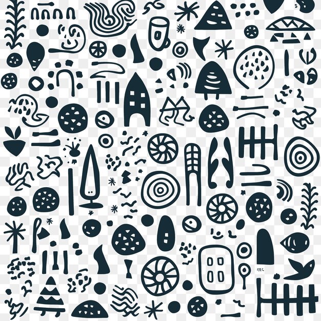 PSD unique doodle patterns artistic outlines collage and scribble designs for your digital projects