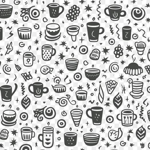 PSD unique doodle patterns artistic outlines collage and scribble designs for your digital projects