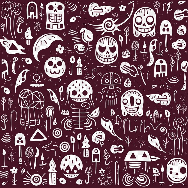 PSD unique doodle patterns artistic outlines collage and scribble designs for your digital projects