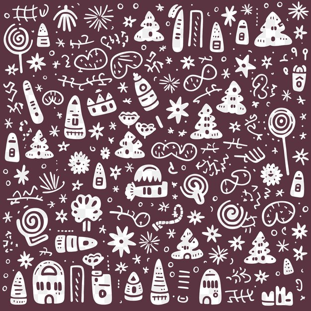 Unique doodle patterns artistic outlines collage and scribble designs for your digital projects