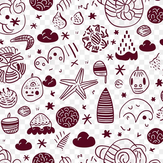 PSD unique doodle patterns artistic outlines collage and scribble designs for your digital projects