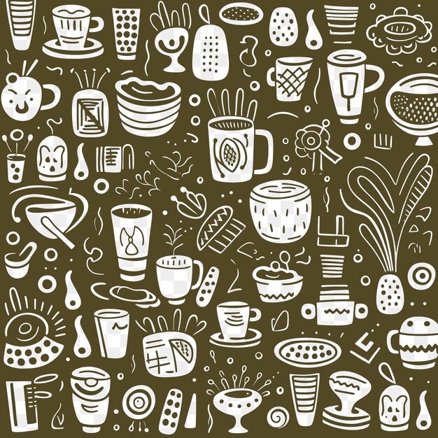 PSD unique doodle patterns artistic outlines collage and scribble designs for your digital projects