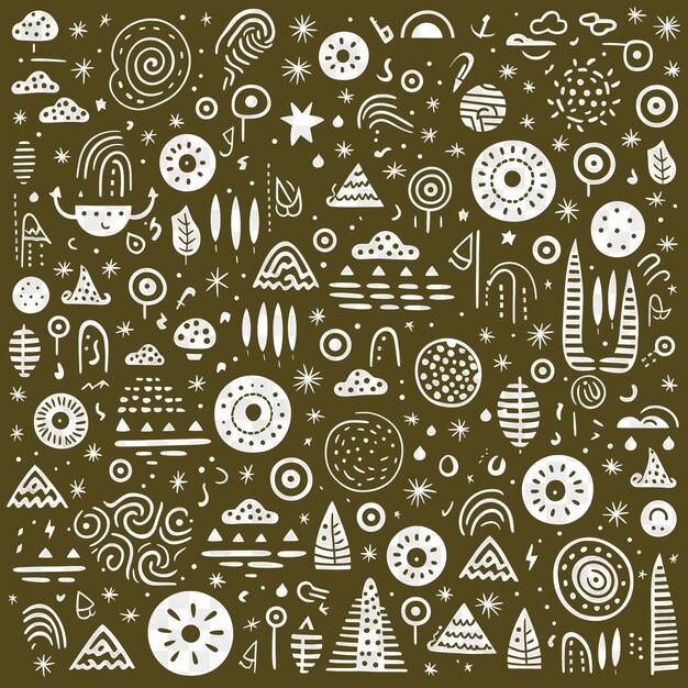 PSD unique doodle patterns artistic outlines collage and scribble designs for your digital projects