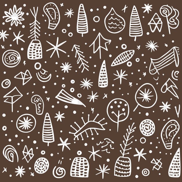 Unique doodle patterns artistic outlines collage and scribble designs for your digital projects