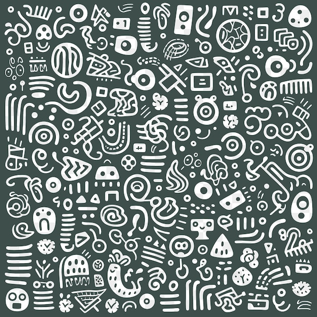 PSD unique doodle patterns artistic outlines collage and scribble designs for your digital projects