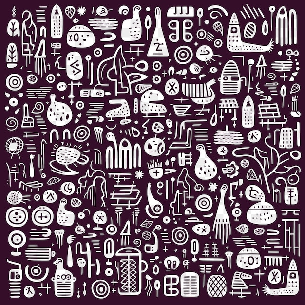 PSD unique doodle patterns artistic outlines collage and scribble designs for your digital projects