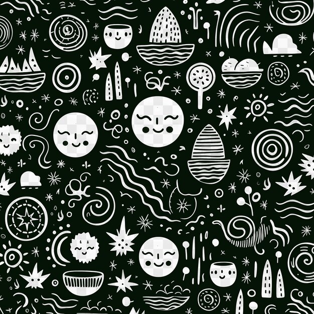 PSD unique doodle patterns artistic outlines collage and scribble designs for your digital projects