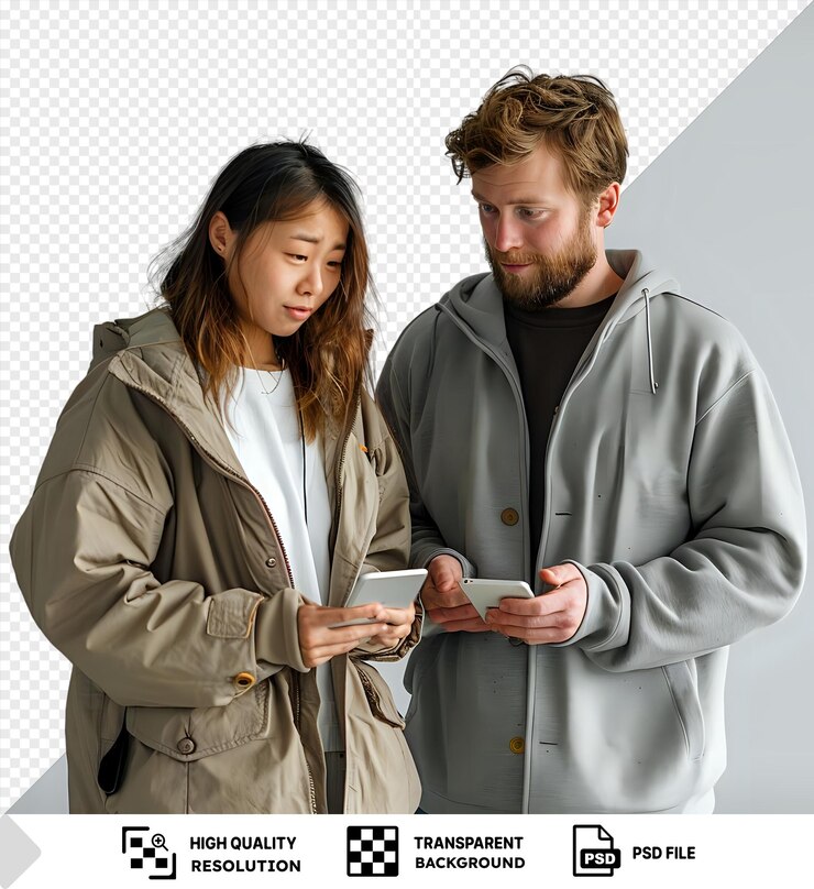 PSD unique envious coworker who looks at a colleagues new gadget png psd