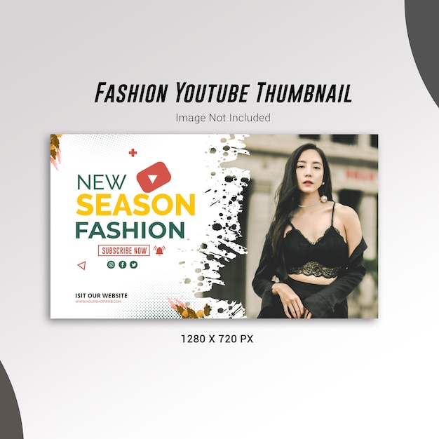 PSD unique fashion youtube thumbnail design