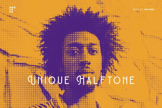 Unique halftone photo effect psd