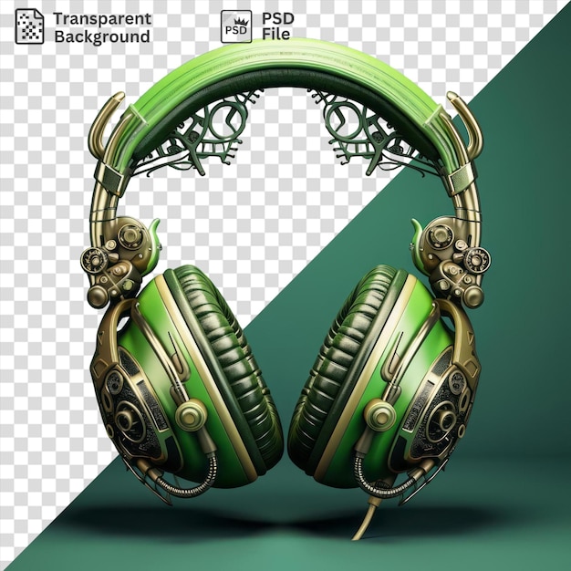 Unique headphone on a green background