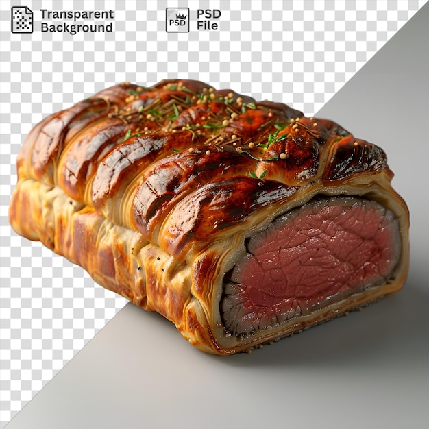 Unique hearty beef wellington wrapped in a pastry