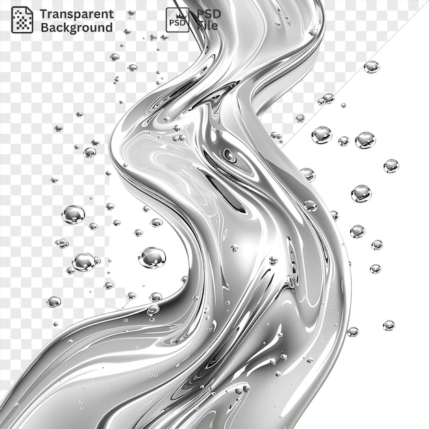 PSD unique liquid silver flow vector symbol mercury stream of liquid on a isolated background