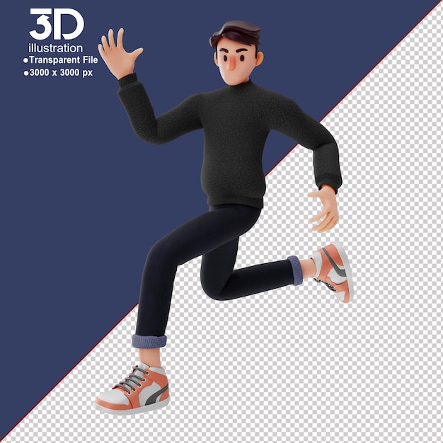 Уникальный мужской 3d-персонаж 3d-иллюстрации