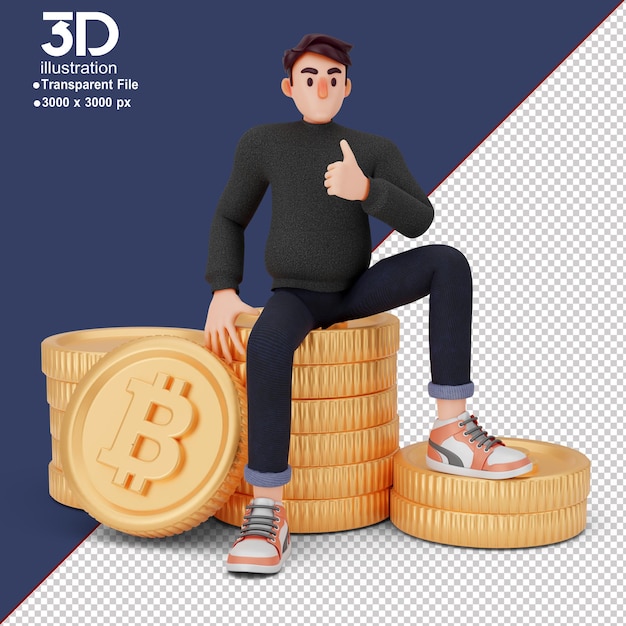 Unique male 3d character 3d illustrations