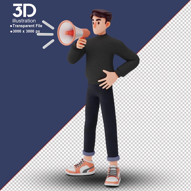 Illustrazioni 3d di personaggi maschili unici in 3d