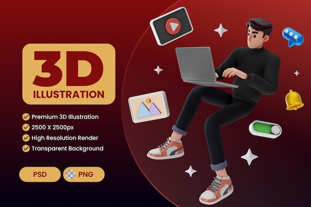 PSD 독특한 남성 3d 캐릭터