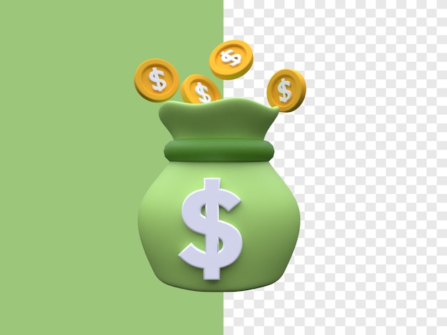 Unique Money bags saving concept difference 3D rendering icon illustration simpleRealistic vector i