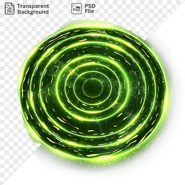 Unique neon vector ripples symbol pulse green on a isolated background