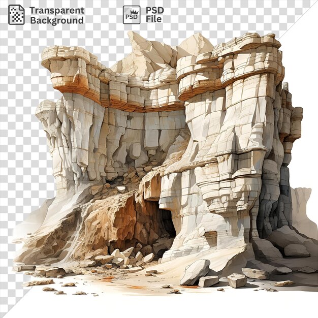 PSD unique realistic photographic geologists geological formations of the earths crust are depicted in this image featuring a rocky outcrop on the left side of the image followed by a series