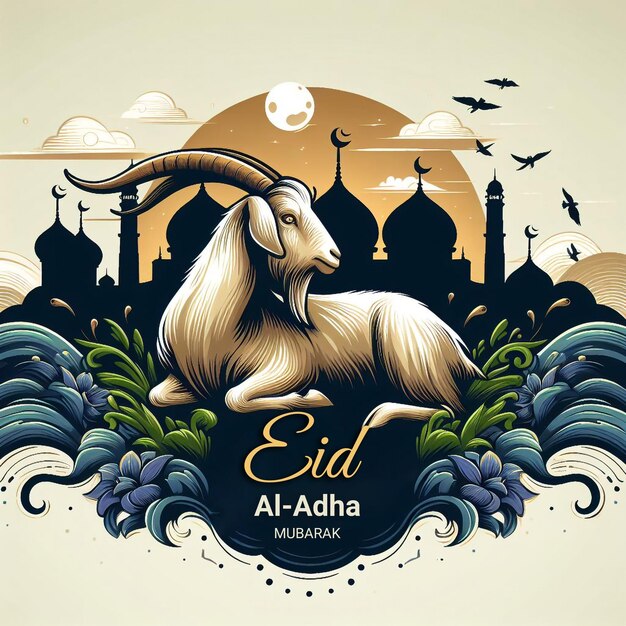 PSD unico banner di auguri sui social media per l'eid al adha